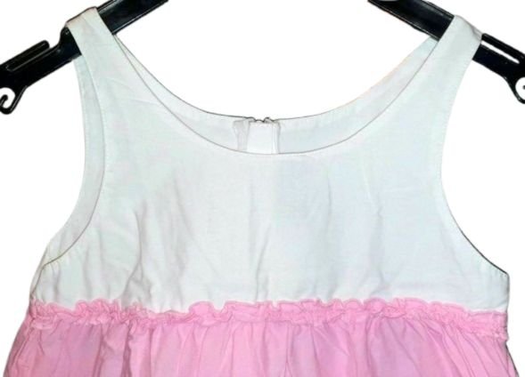 H&M Kleid Kleidchen 122 128 Hängerchen weiß rosa pink w Neu