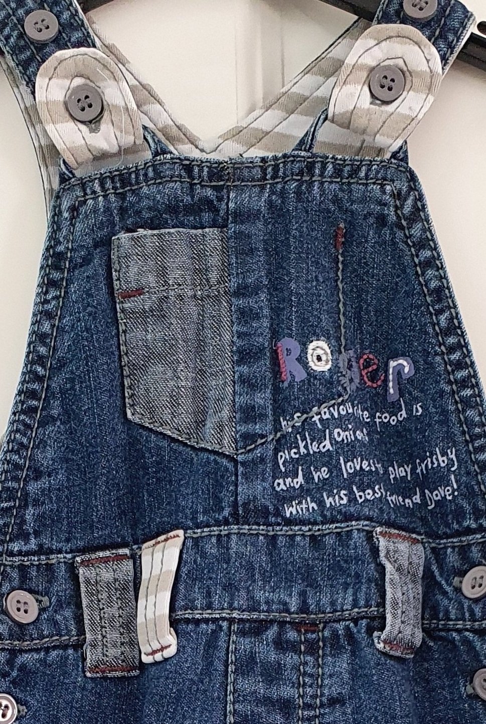 NEXT Jeans Latzhose Overall Hose Einteiler 62 68 3 - 6 M blau Hund Mode UK England w Neu