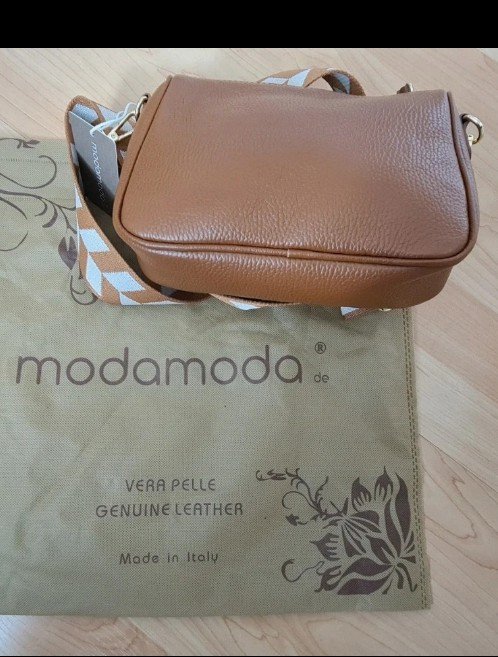 Modamoda Handtasche Braun echt Leder Neu