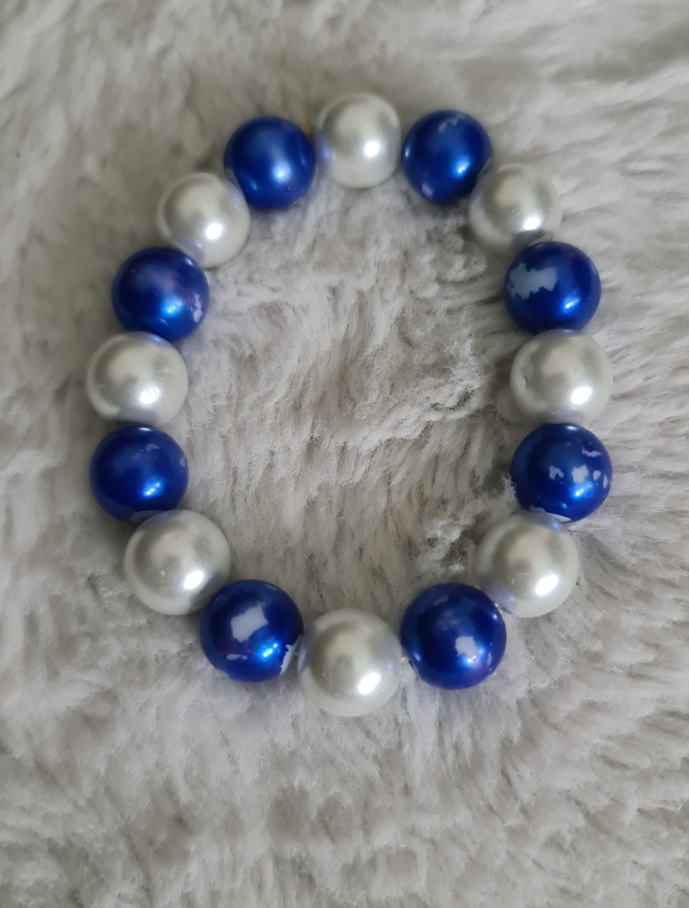 perlen Armband blau weiß
