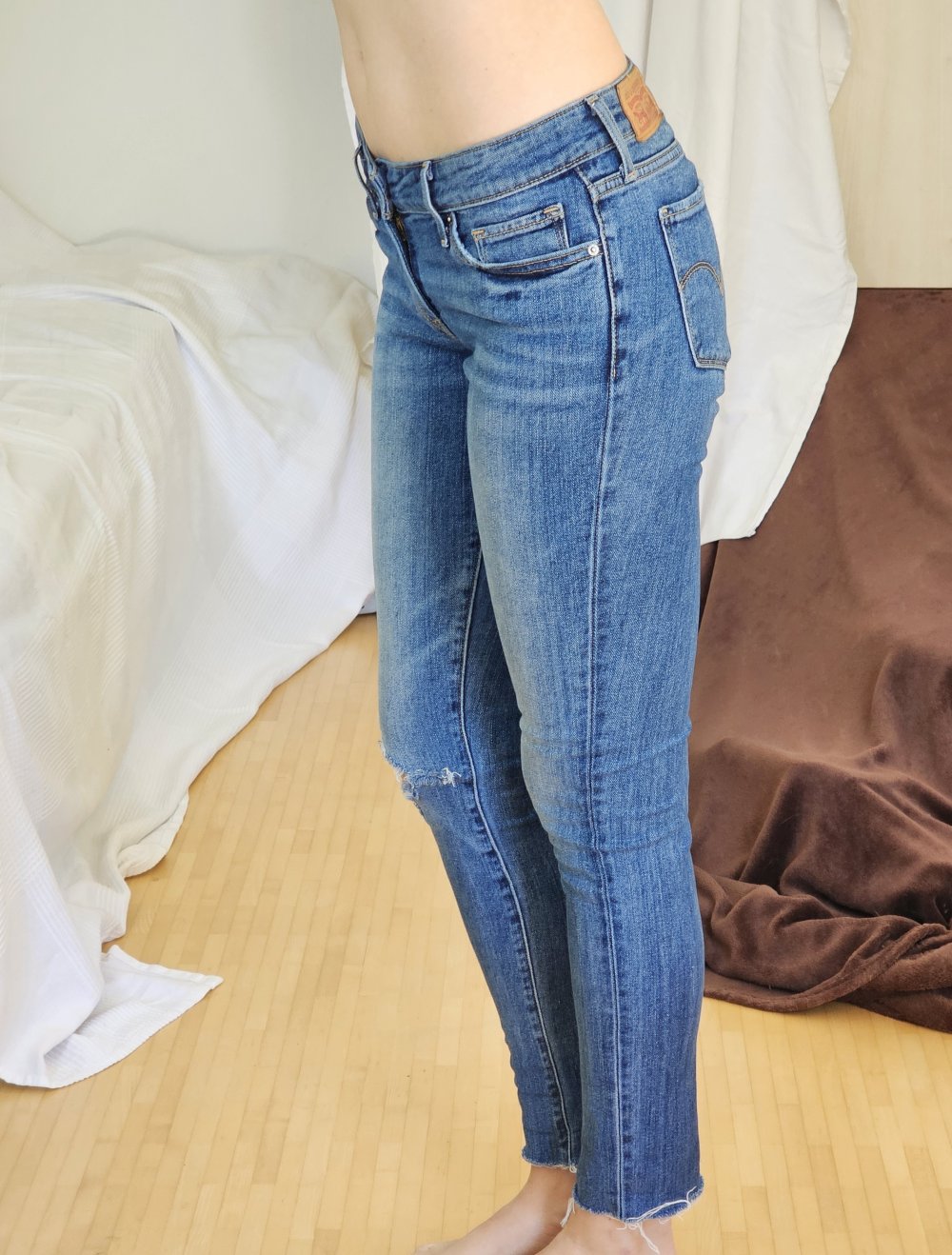 Levis Levi Strauss Jeans Blau 26 XS Denim Hose Röhrenjeans Röhrenhose Pants