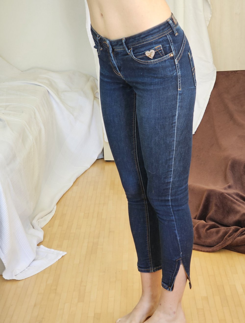 Low waist Jeans Motivi Dunkelblau 26 XS Hose Röhrenhose Röhrenjeans Denim