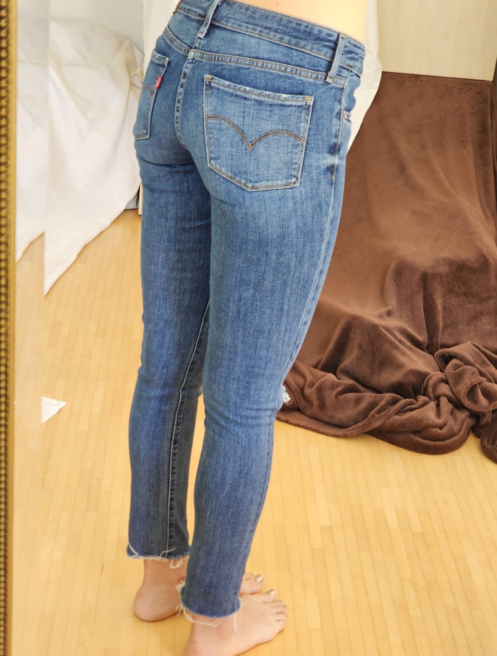 Levis Levi Strauss Jeans Blau 26 XS Denim Hose Röhrenjeans Röhrenhose Pants