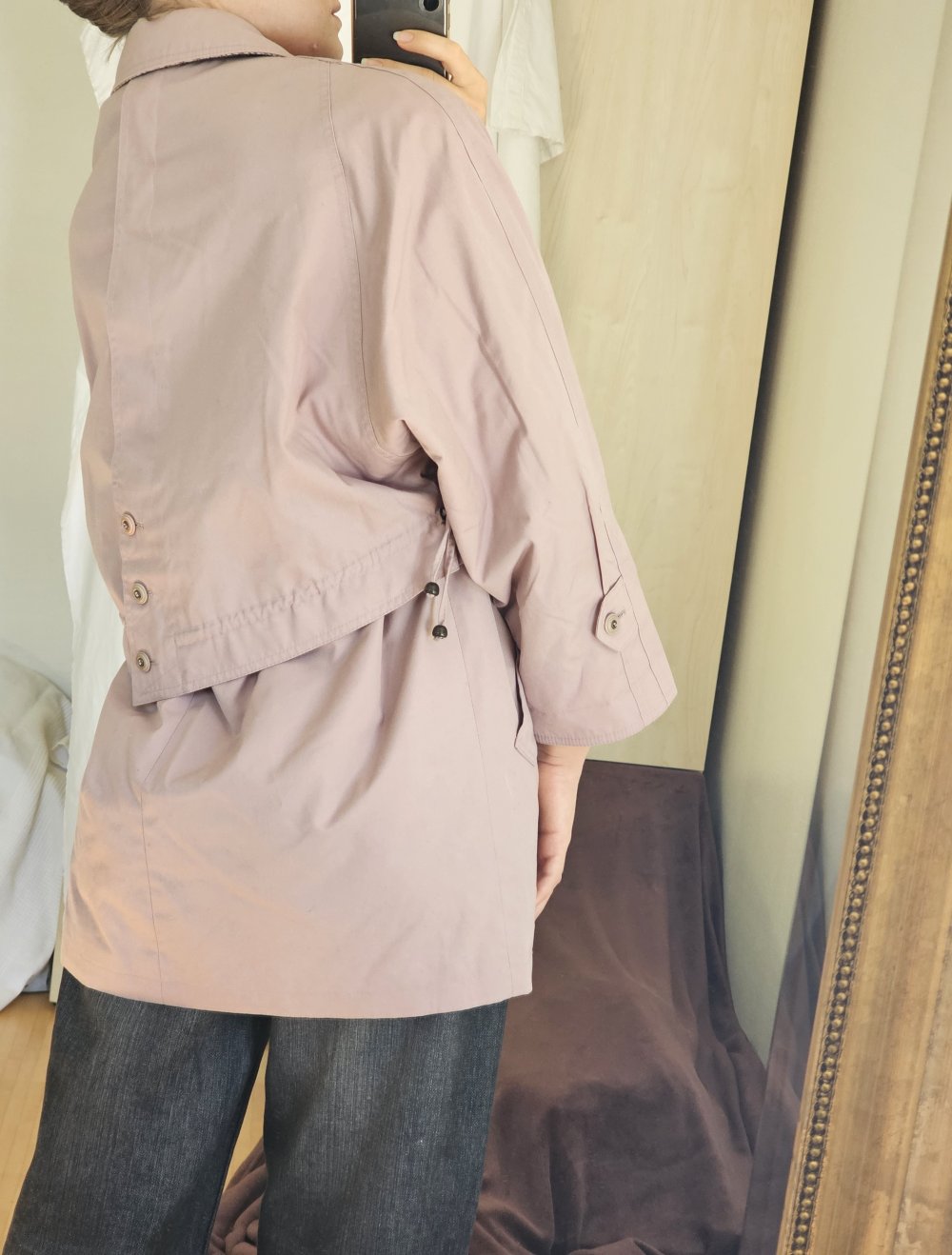 Vintage Mantel Jacke Retro 90s 80s y2k Rose Oversize Trenchcoat