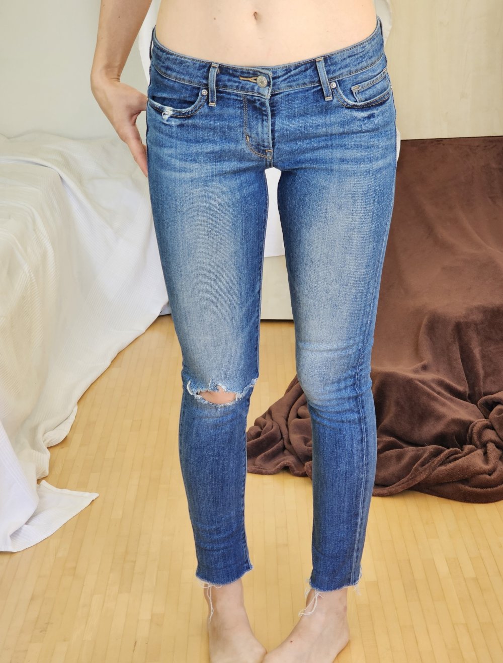 Levis Levi Strauss Jeans Blau 26 XS Denim Hose Röhrenjeans Röhrenhose Pants