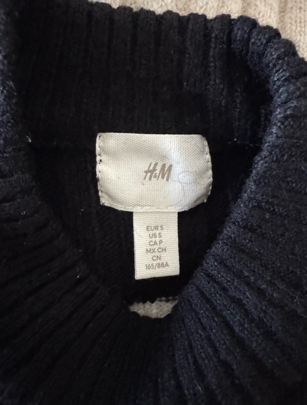 H&M Strickpullover schwarz weiß Creme gestreift S 36 Top