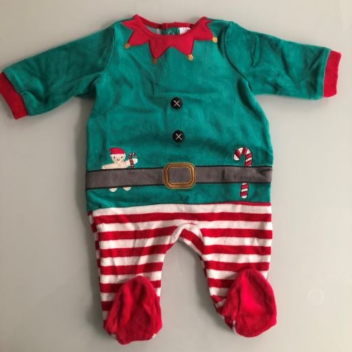 Baby-Schlafanzug Strampler- Bio-Baumwolle Nikolaus Christmas Weihnachten Jungen Mädchen Kinder Gr. 80 