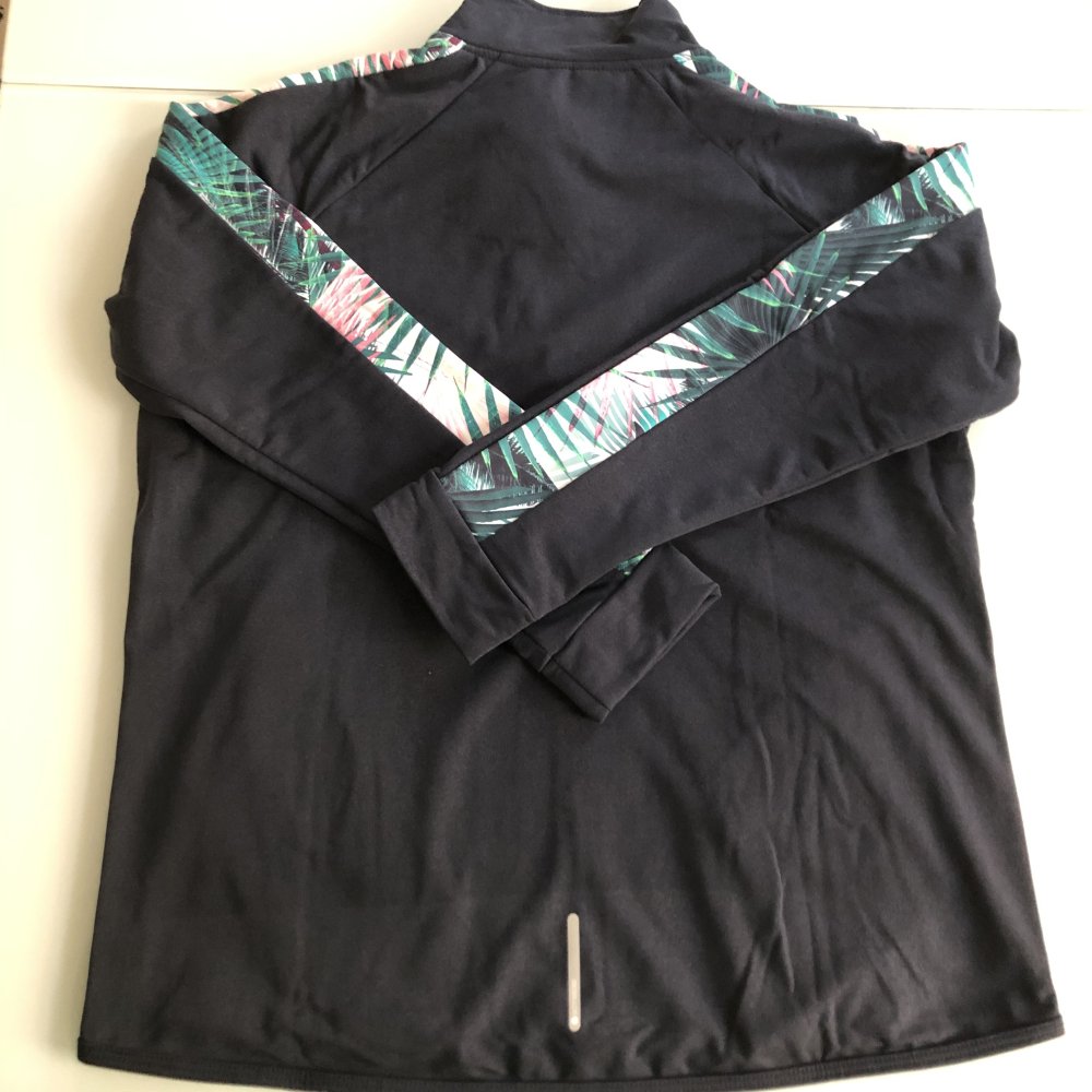 Mädchen Damen Woman Schneider Jacke Bluse Langarm Longsleeve Reißverschluss Schwarz Grün Muster Gr. 44, NEU, Marke: Schneider