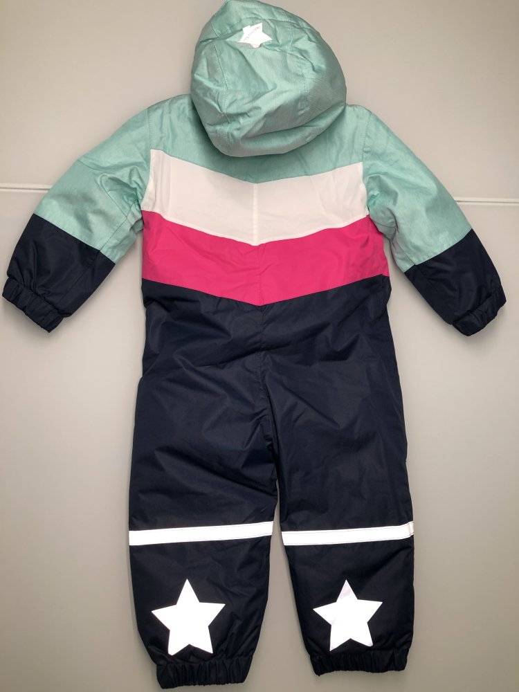 Baby Mädchen Skianzug Schneeanzug Jacke Bunt Rodeo reflektierender Streifen Kinder Gr. 74 neu mit Etikett
