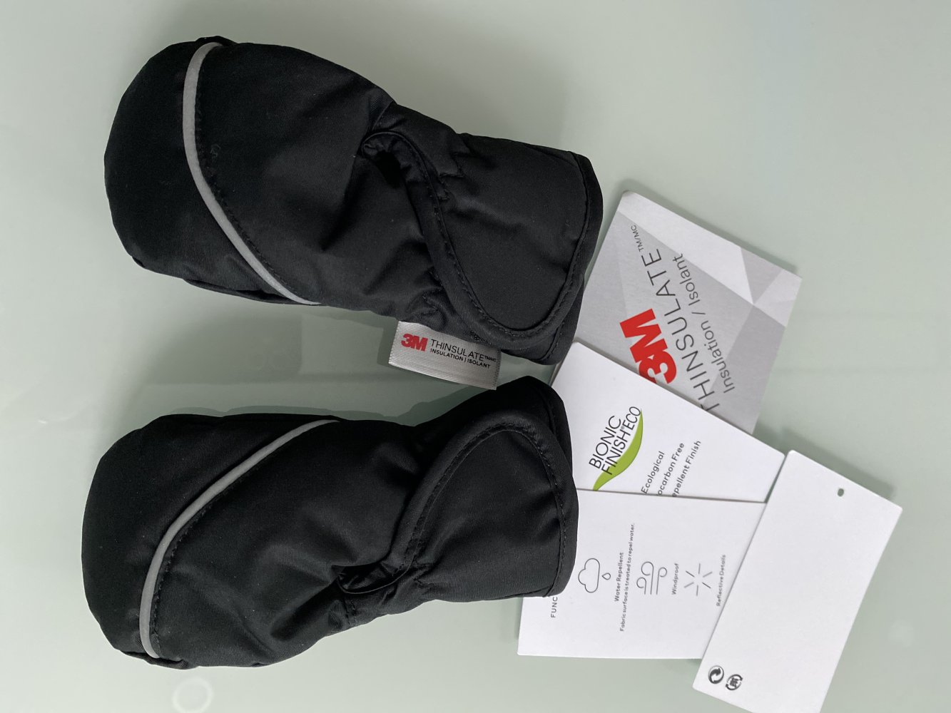 Leichte Skifäustlinge Leichte Skihandschuhe mit Futter aus weichem Fleece und Reflektoren Gummiband Gr. 62/68. 