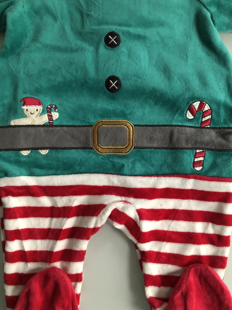 Baby-Schlafanzug Strampler- Bio-Baumwolle Nikolaus Christmas Weihnachten Jungen Mädchen Kinder Gr. 80 