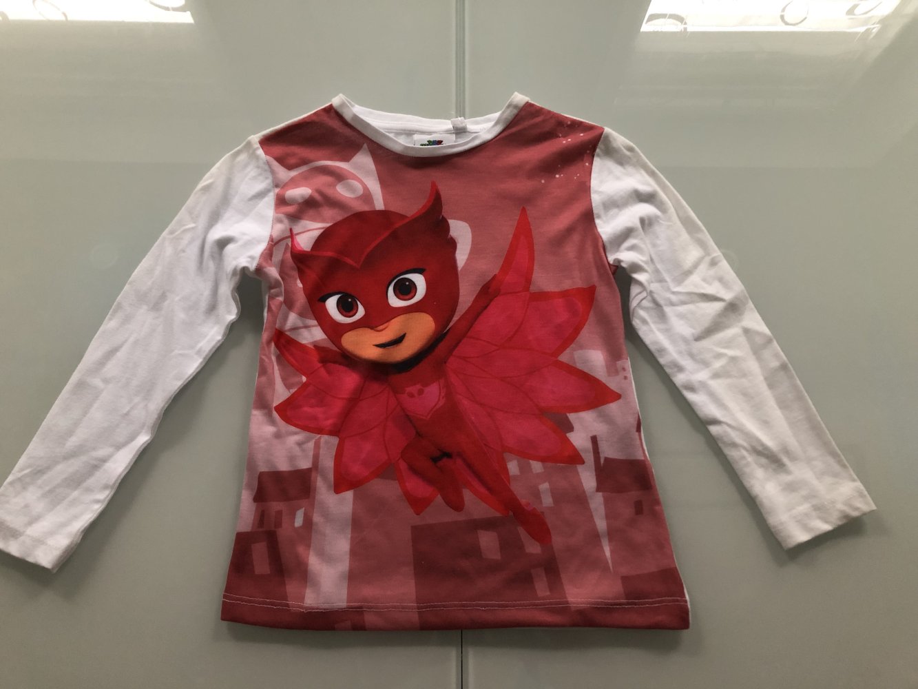 Jungen Bluse Kinder Pyjamahelden PJ Masks Fasching Verkleidung Langarm mit Klettverschluss Langarmshirt für Jungen 2-teilig Longsleeves Verkleidung Fasching Langärmelige Langarm Baumwolle, Gr. 98/104 