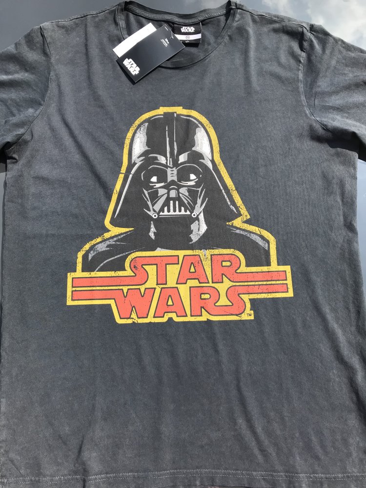 Herren T-Shirt Kurzarm Kurzarmshirt Sommer Star Wars Darth Vater Schwarz Gr. L neu mit Etikett. 