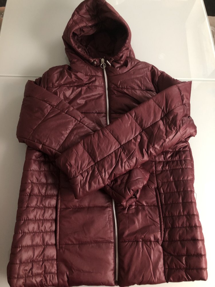 Damen Jacke Steppjacke Wattierung Kapuze Tunnelzug Reißverschluss Steppnähte, Gr. 42