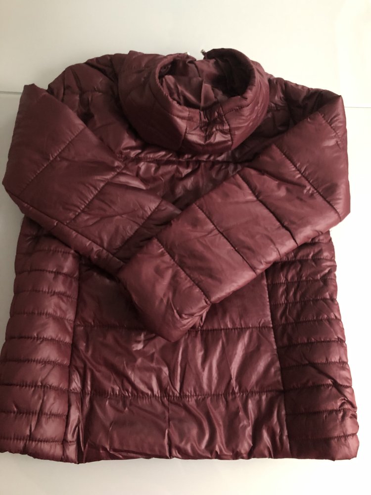 Damen Jacke Steppjacke Wattierung Kapuze Tunnelzug Reißverschluss Steppnähte, Gr. 42