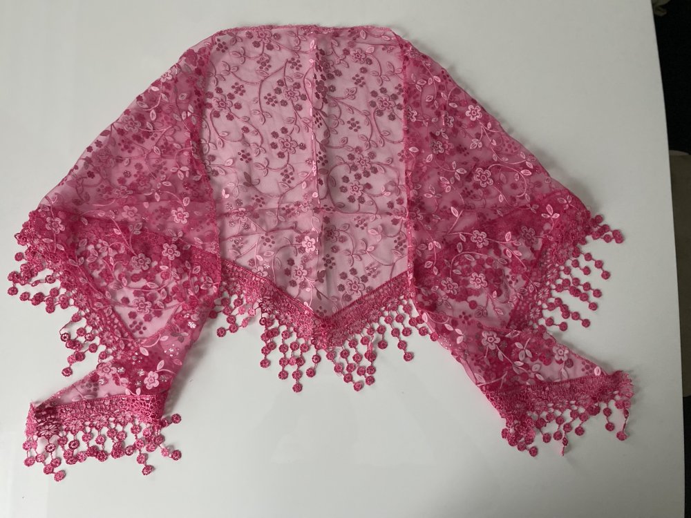 Mädchen Tuch Halstuch Baby Photoshooting Pink Weiß Glanz Effekt Glitzer Gr. One Size Einheitsgröße, NEU