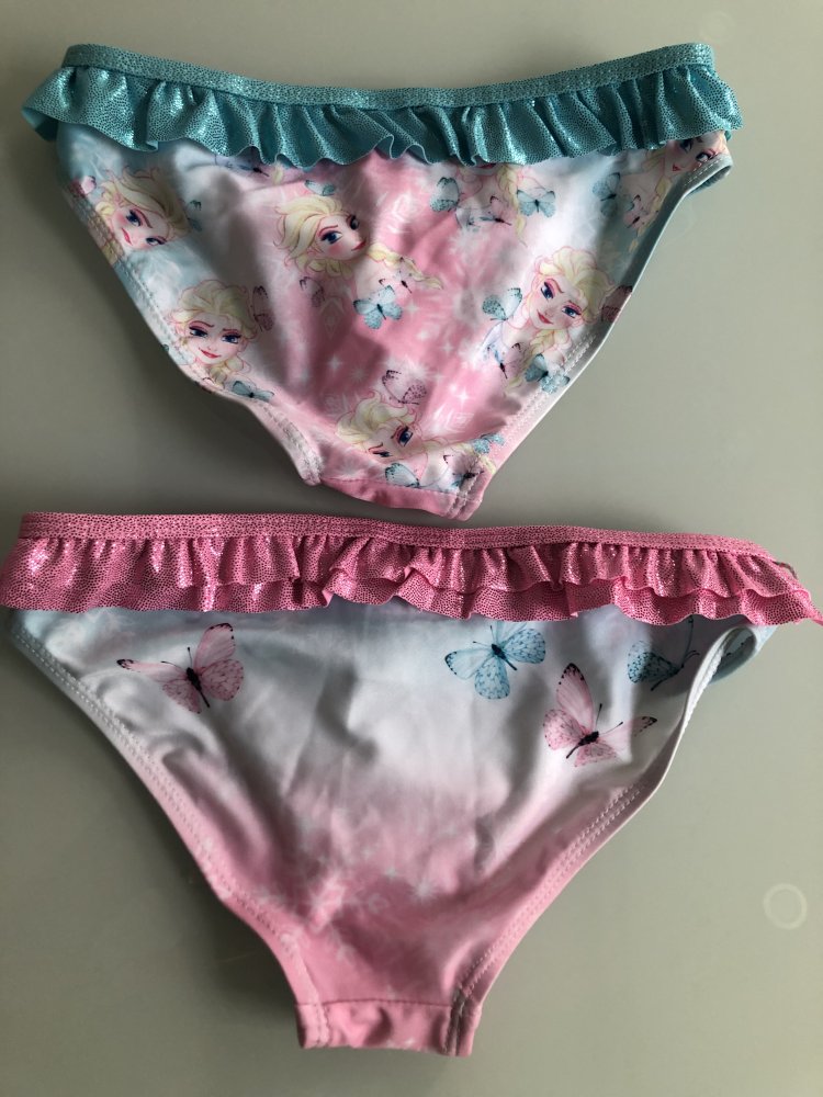 Elsa Anna Frozen Disney Eiskönigin Bikini Bademode Set 2-teilig 2 Stücks - 1 Preis Blau Rosa Gr. 92 neu 