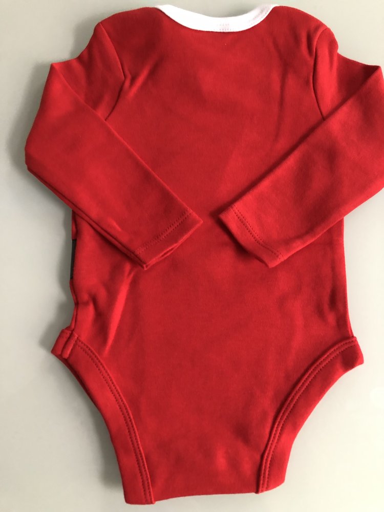 Nikolaus Mädchen Jungen Kinder Babyboy Babygirl Baby-Schlafanzug Weihnachten Body Rot Weiß Bio-Baumwolle 100% Baumwolle Gr. 62 