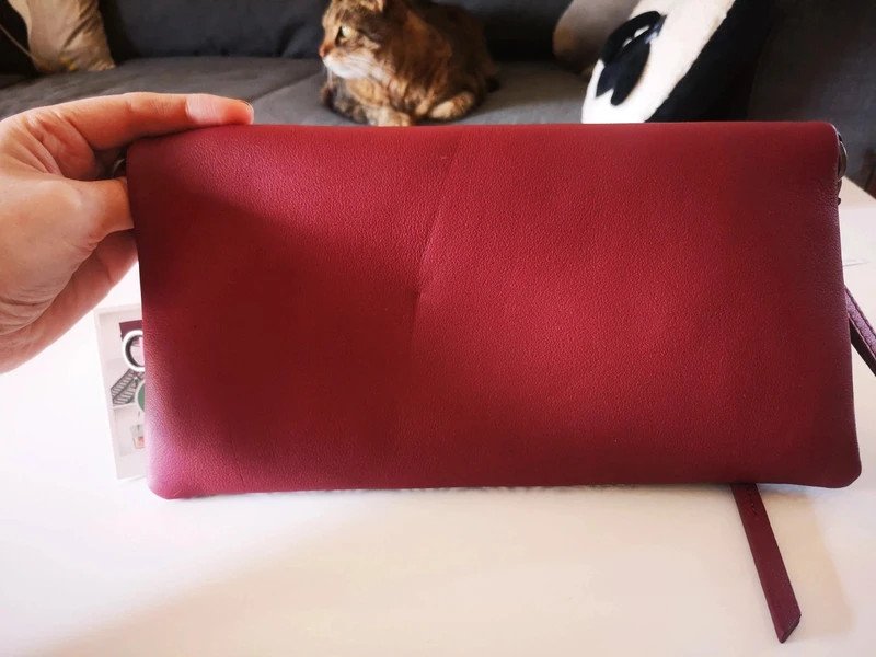 Aimi Tasche Clutch Japan Grafik burgundy rot Leder