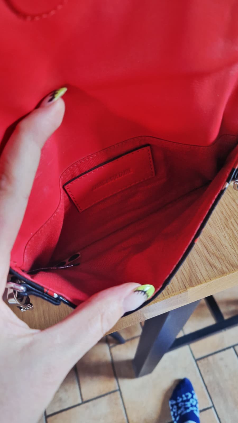 Zadig & Voltaire Tasche Clutch Heart Noir Nano Rock Heart Herz, Rockabella Leder