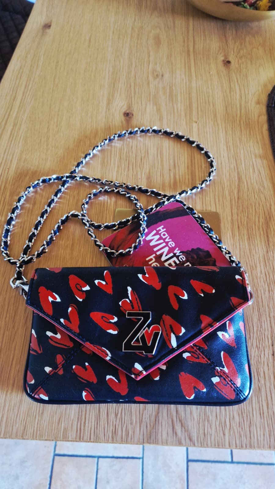 Zadig & Voltaire Tasche Clutch Heart Noir Nano Rock Heart Herz, Rockabella Leder