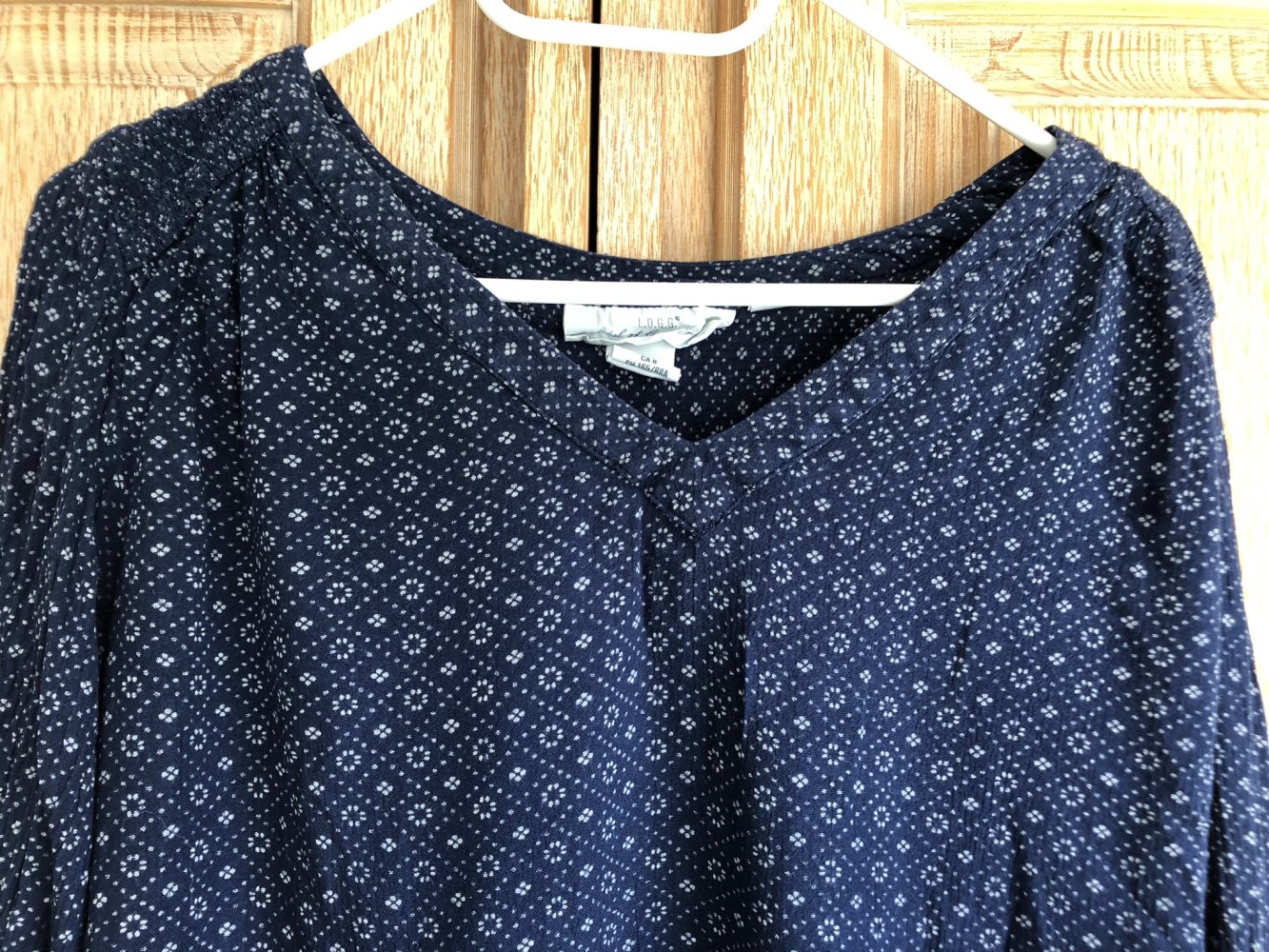 H&M Logg Bluse Shirt blau-weiß Gr. 38