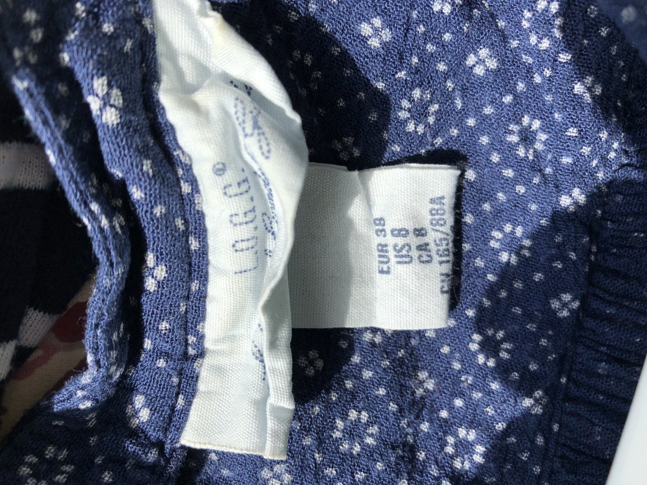 H&M Logg Bluse Shirt blau-weiß Gr. 38