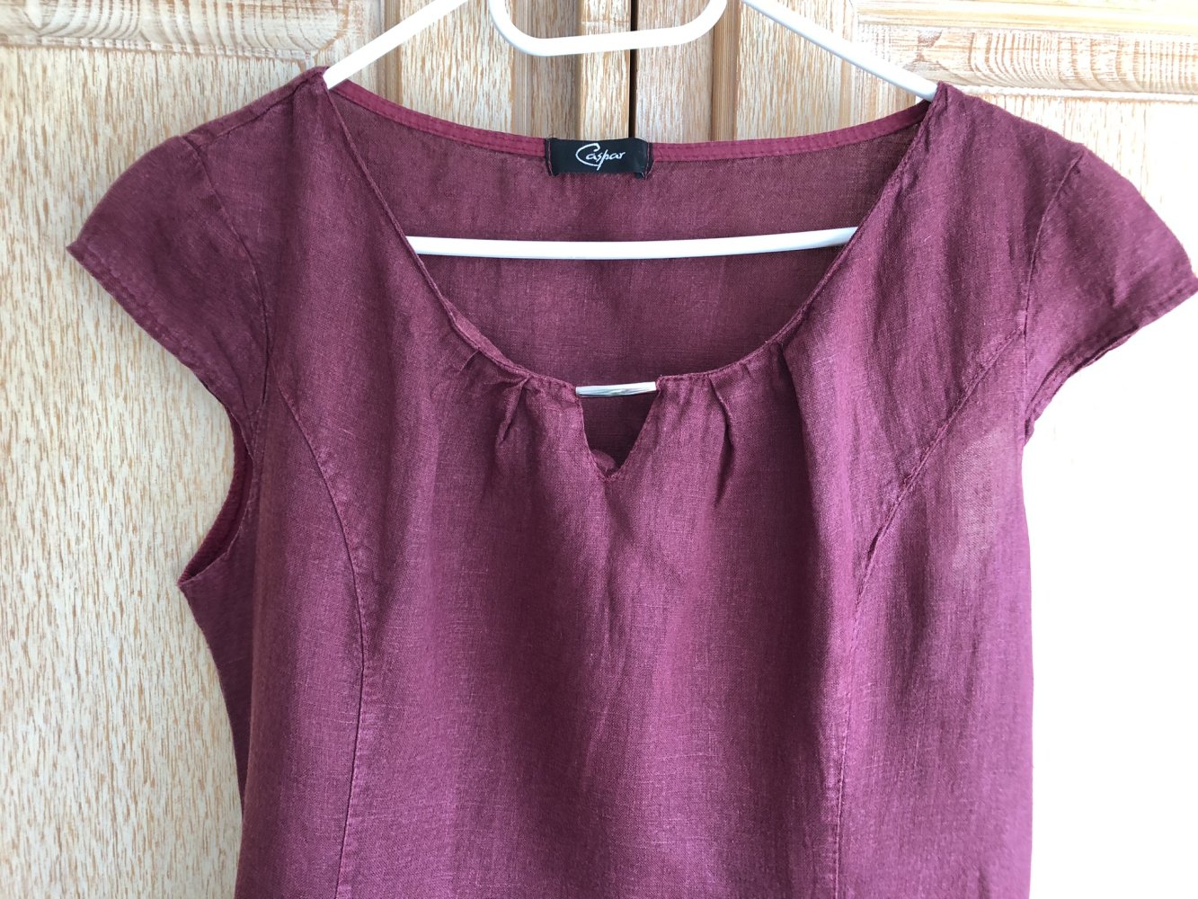 Caspar Fashion Leinenkleid rot Gr. 40 / L