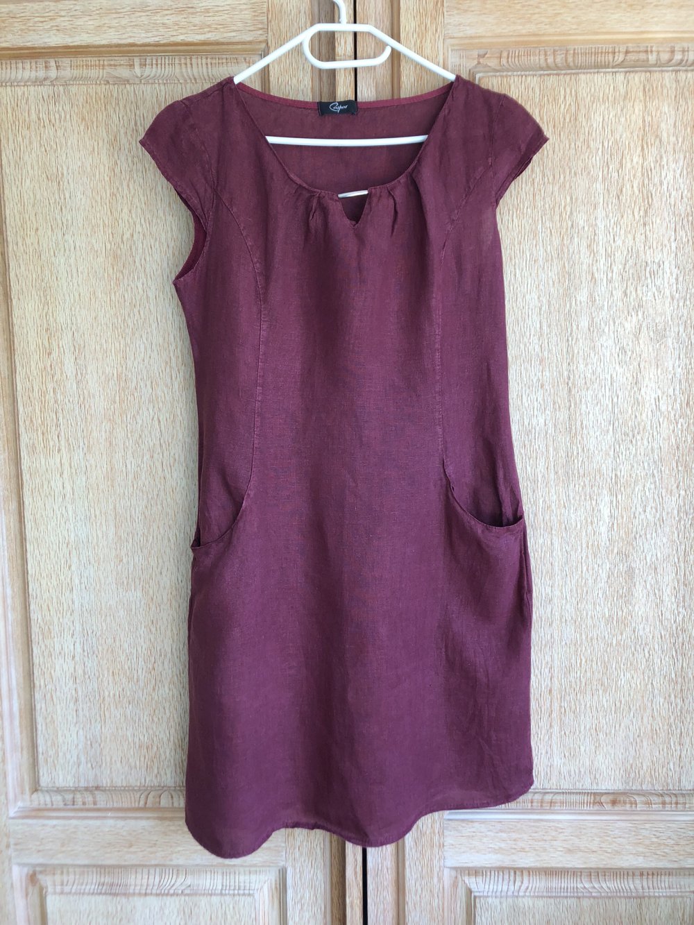 Caspar Fashion Leinenkleid rot Gr. 40 / L
