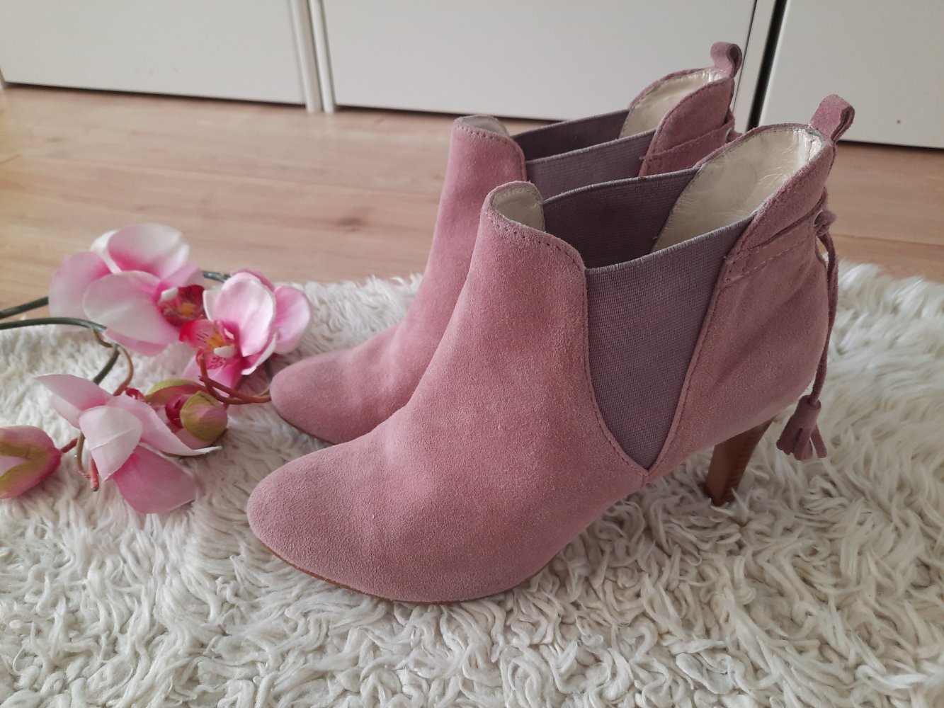 Wie neu GANT Absatz Stiefeletten Chelsea Boots Wildleder Damen Stiefel weich Boots rosé flieder Gr 38 