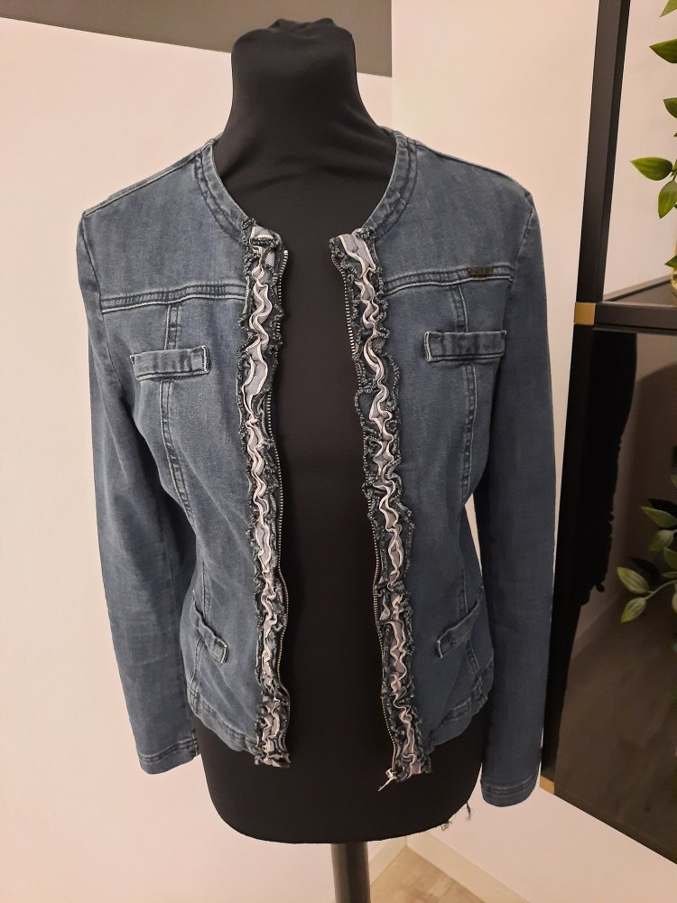 Sisley Jeansjacke kurz Damen Blazer schick Business Gr 36 S