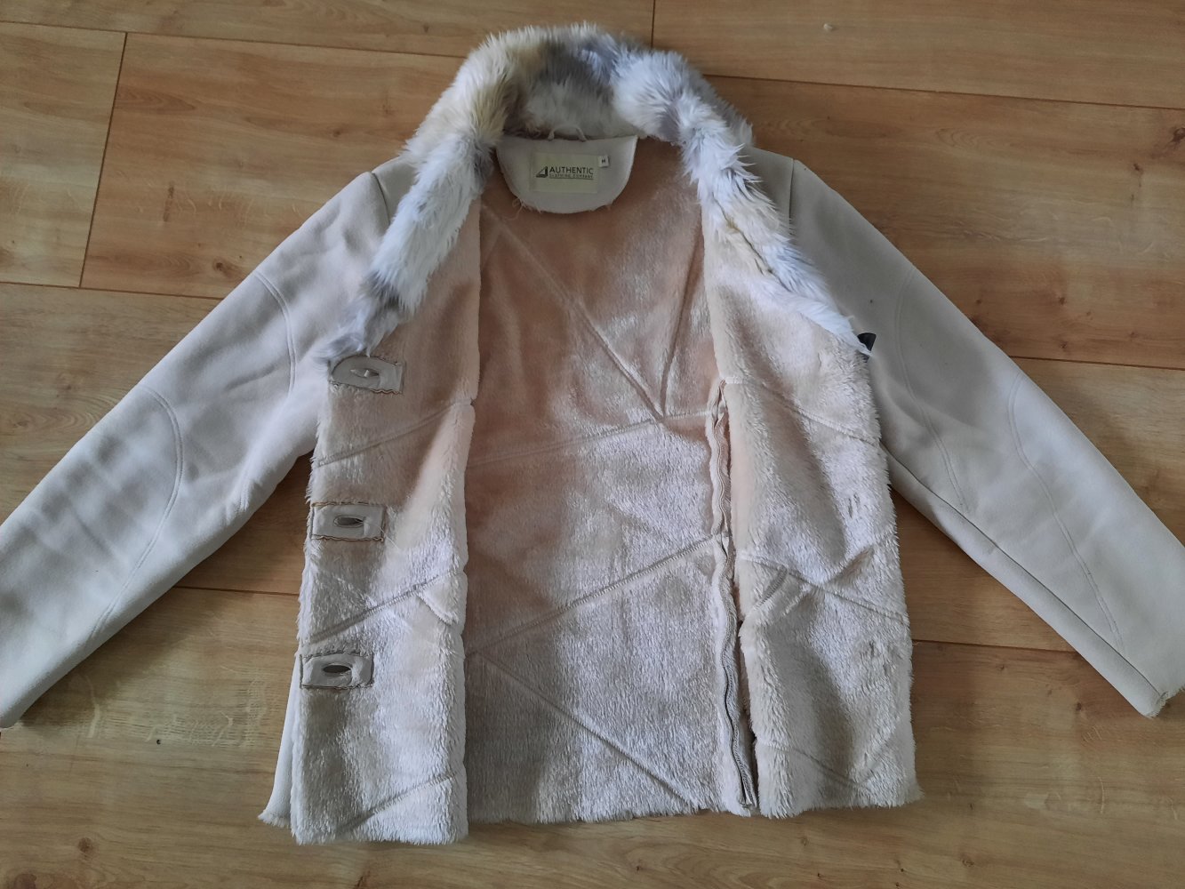 Damen Velour Kurzmantel Herbst/Winter Teddy Jacke gefüttert M 38