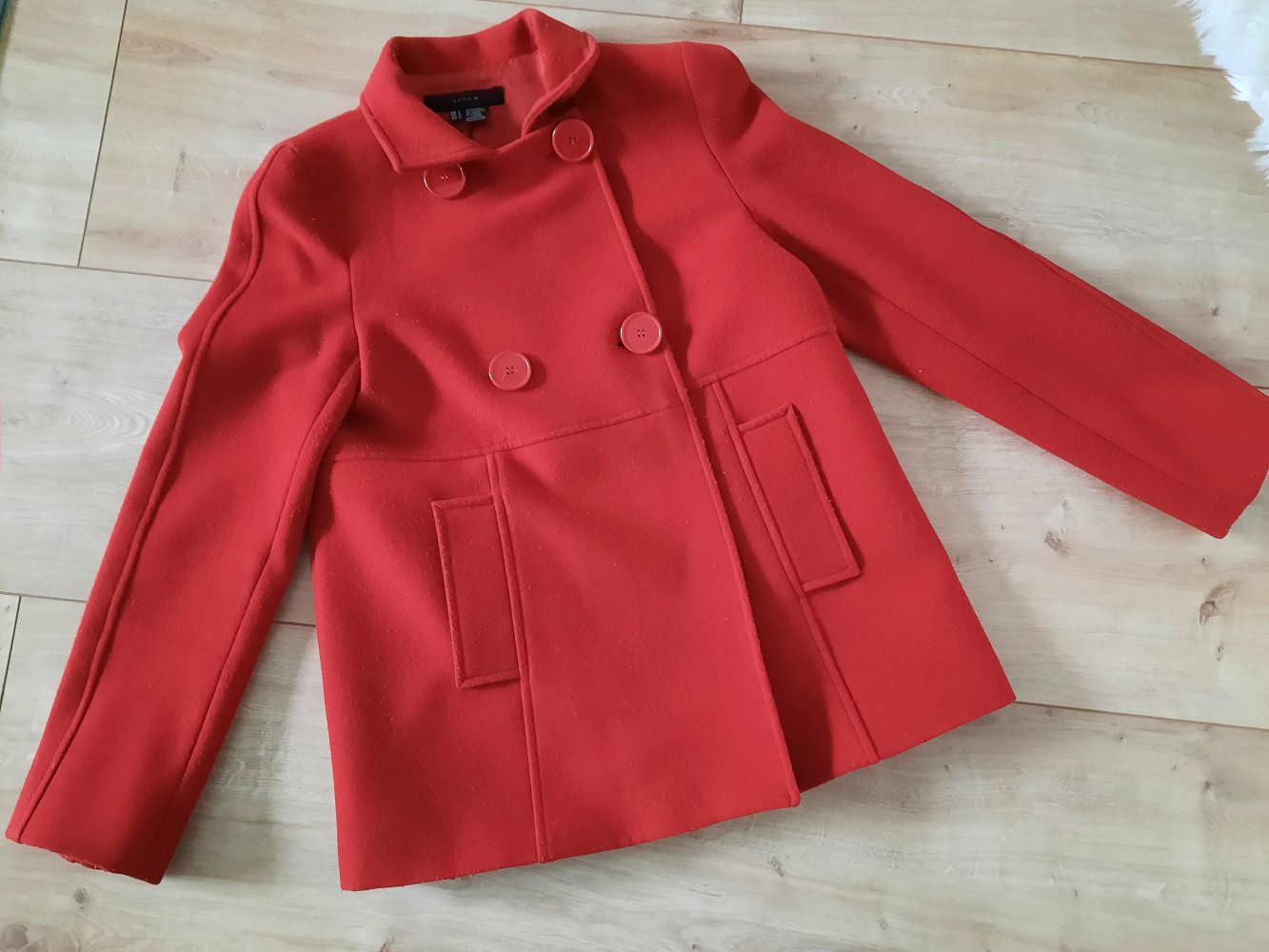 Zara Damen Kurzmantel Herbst/Winter Jacke ausfallender weiter Schnitt Gr S 36 