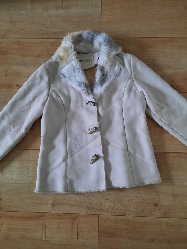 Damen Velour Kurzmantel Herbst/Winter Teddy Jacke gefüttert M 38