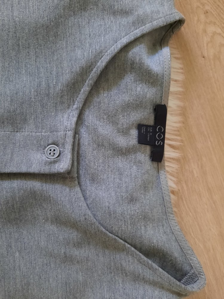 NEU Cos Basic Body Langarm Knopfleiste Langarmshirt casual grau meliert Lingerie Gr M