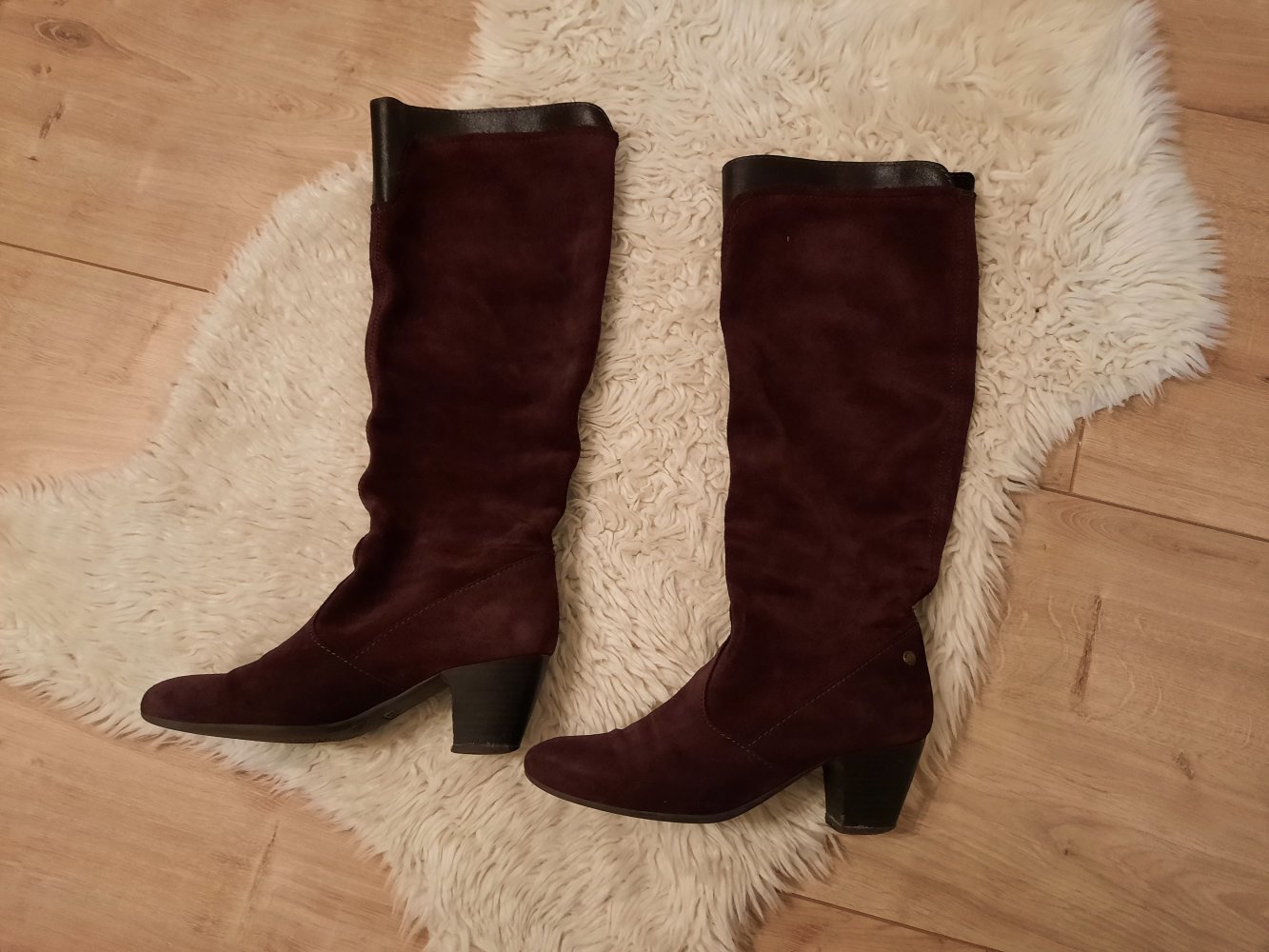 neuwertig Mexx Damen Stiefel Wildleder weich Boots lila Gr 36