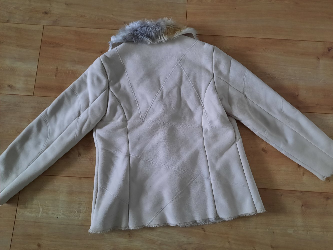 Damen Velour Kurzmantel Herbst/Winter Teddy Jacke gefüttert M 38