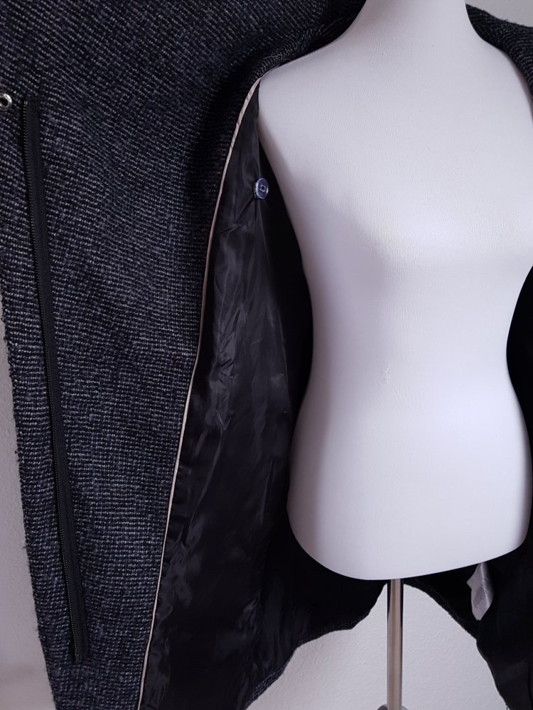 Asymmetrischer Mantel von Vero Moda S blau großer Kragen