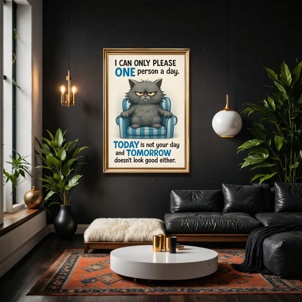 Digitales Poster Grumpy Cat Spruch – I Can Only Please One – JPEG 300dpi