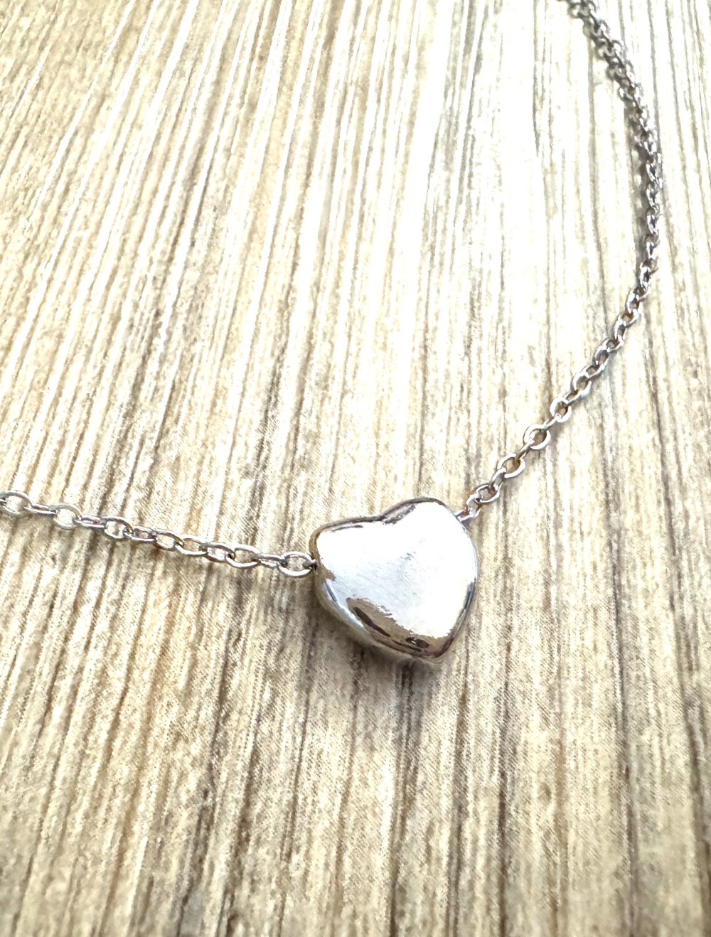 Herz Halskette Minimalistisch Silber Look Modeschmuck