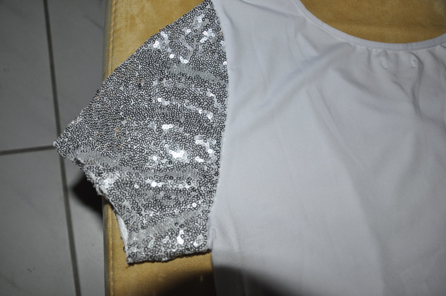 Sommerliches Pailletten T-shirt, Silber, Glänzend!