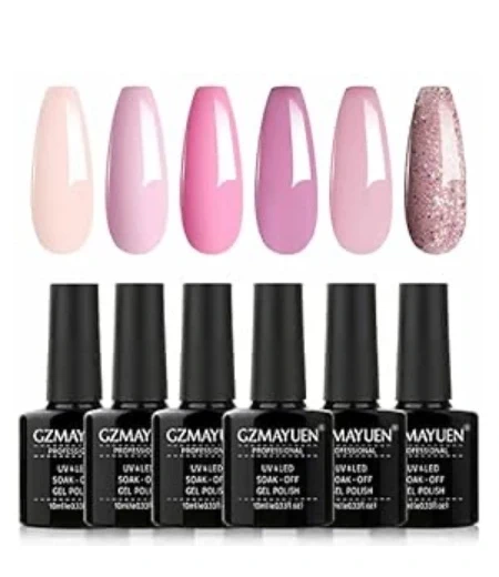 Gzmayuen Gel Nagellack Set – Rosa & Glitzer