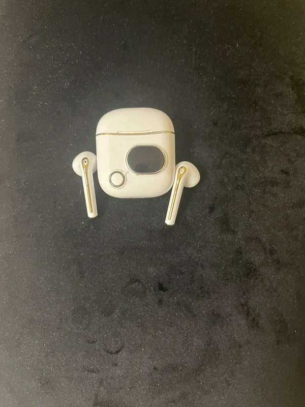 Weiße Bluetooth In-Ear Kopfhörer mit LED-Anzeige 