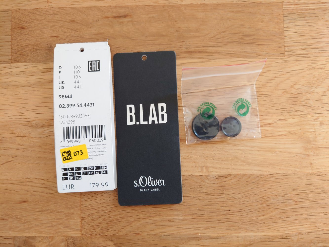 s.Oliver BLACK LABEL Anzugsakko (106) + Anzughose (54) grau