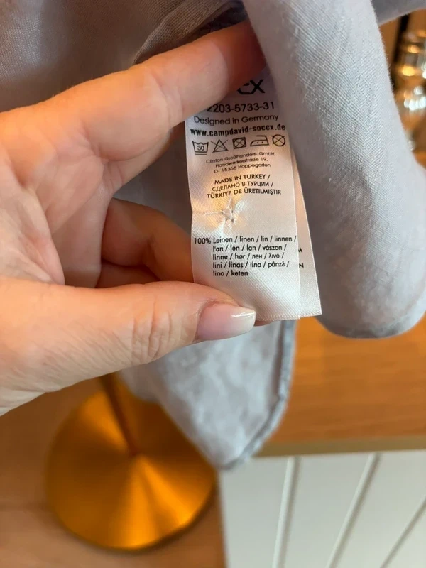 Soccx Camp David Damen Frauen Leinen Bluse Hemd hellblau Gr. S