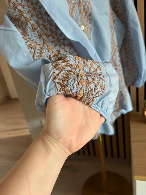 More & More Bluse Damen Stickerei Gr. L Shirt 