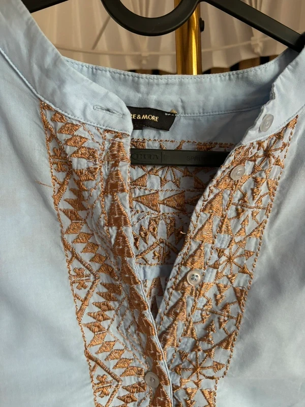 More & More Bluse Damen Stickerei Gr. L Shirt 