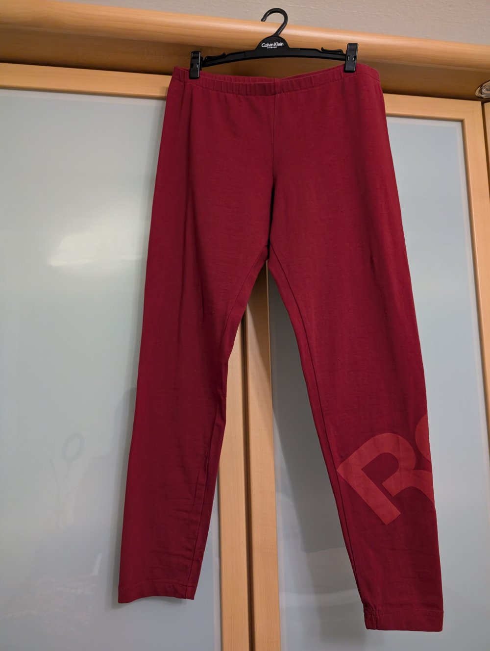 Dunkelrote Leggings von Reebok, 7/8 Länge, Größe M (40/42)