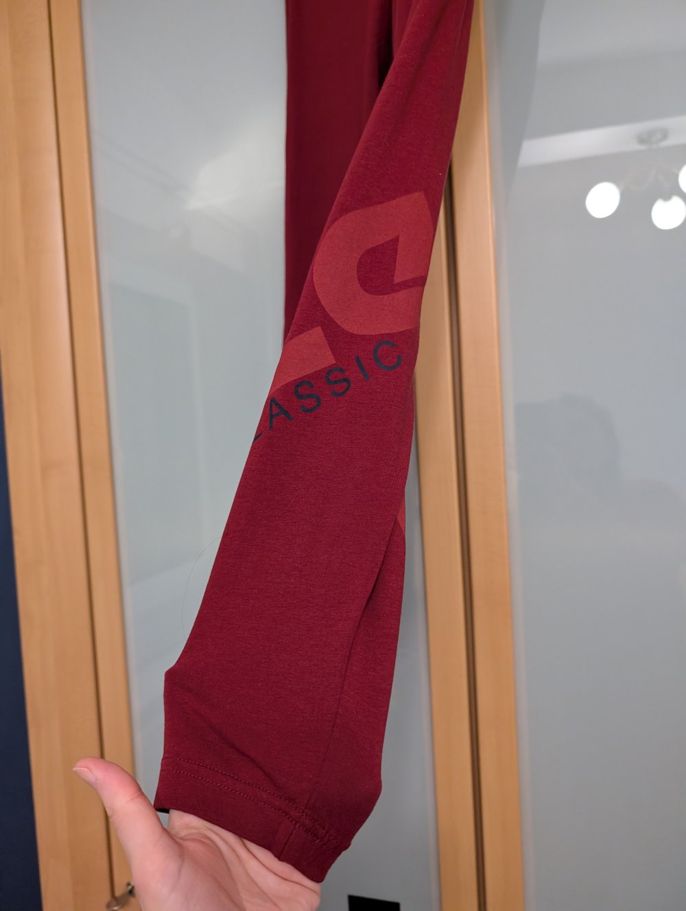 Dunkelrote Leggings von Reebok, 7/8 Länge, Größe M (40/42)