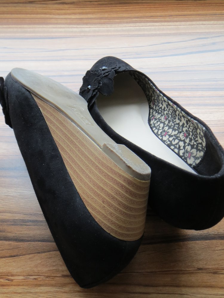 Pumps, Gr.37, schwarz, Keilabsatz